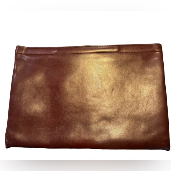 Vintage Hazel High End Business Brown Zip File Case Briefcase - Picture 2 of 10